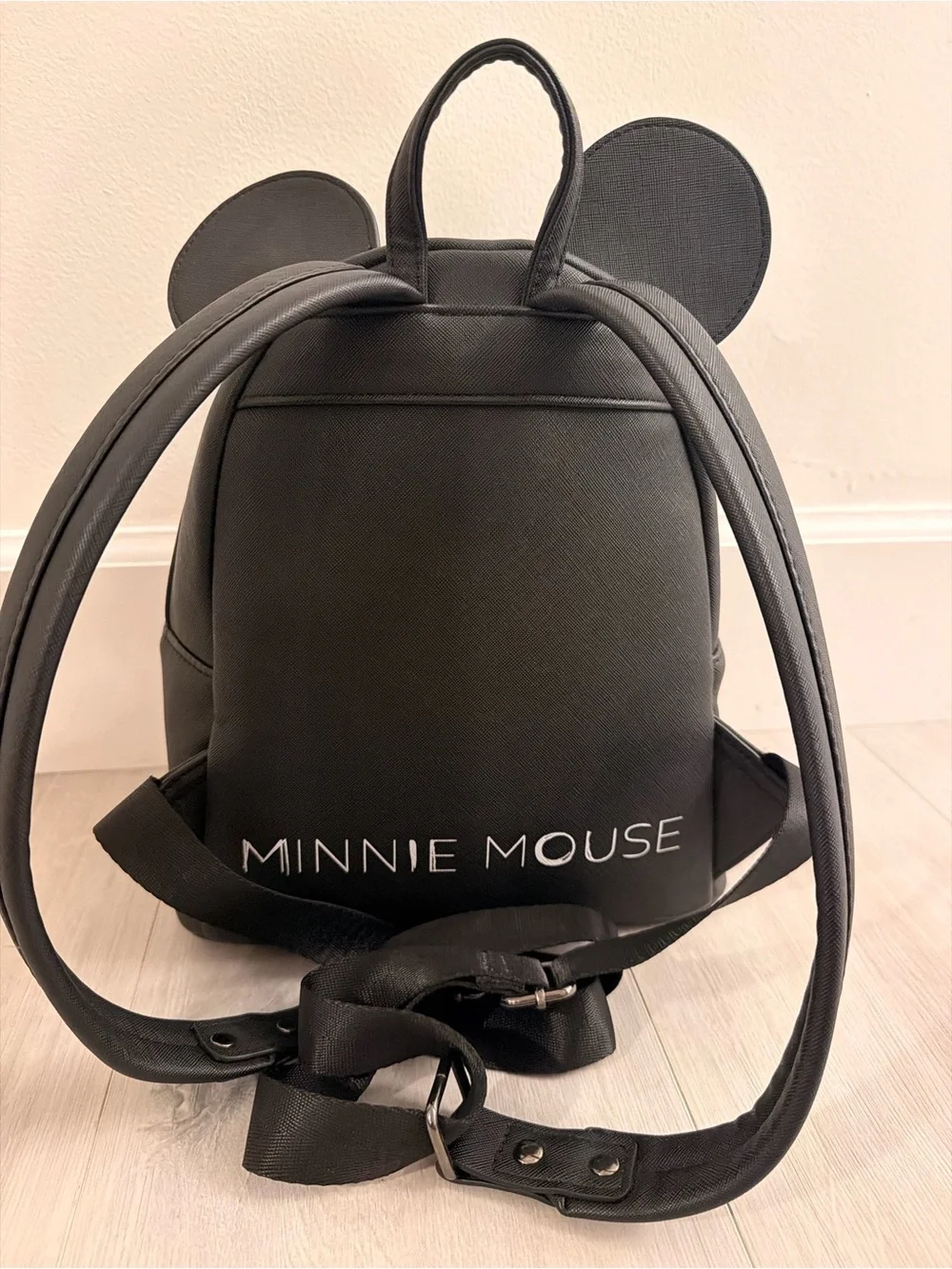Disney Black and White Polka Dot Minnie Mouse Backpack with Red Bow